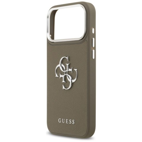 Etui Guess Grained Big 4G Classic Logo na iPhone 17 Pro Max - brązowe