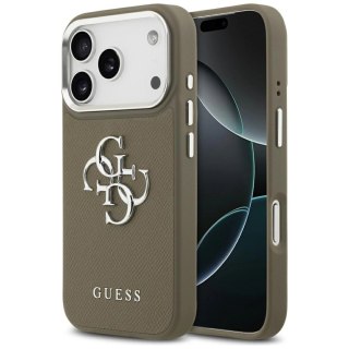 Etui Guess Grained Big 4G Classic Logo na iPhone 17 Pro - brązowe