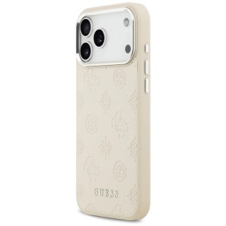 Etui Guess Peony Hot Stamp Script MagSafe na iPhone 17 Pro Max - beżowe
