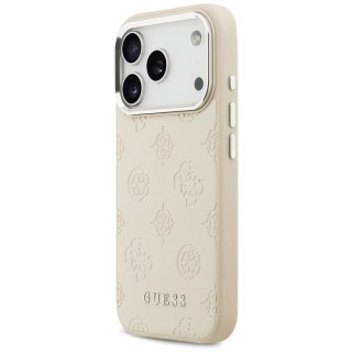 Etui Guess Peony Hot Stamp Script MagSafe na iPhone 17 Pro - beżowe