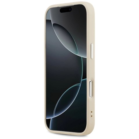 Etui Guess Peony Hot Stamp Script MagSafe na iPhone 17 Pro - beżowe