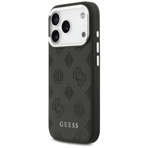 Etui Guess Peony Hot Stamp Script MagSafe na iPhone 17 Pro - czarne