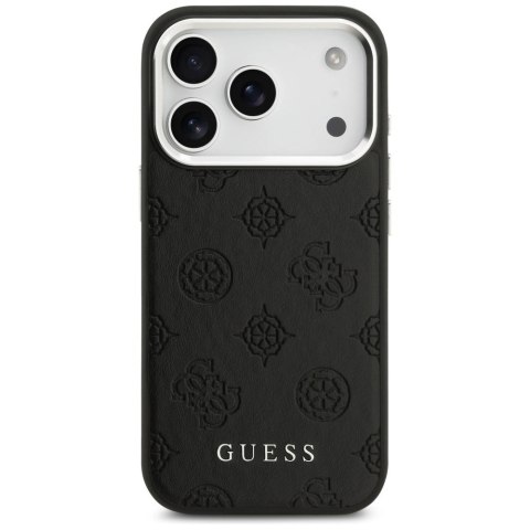 Etui Guess Peony Hot Stamp Script MagSafe na iPhone 17 Pro - czarne