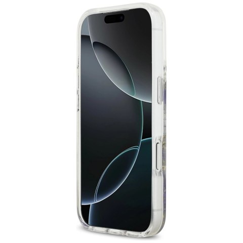 Etui Guess Resin Flowers Glitter MagSafe na iPhone 17 Pro - fioletowe