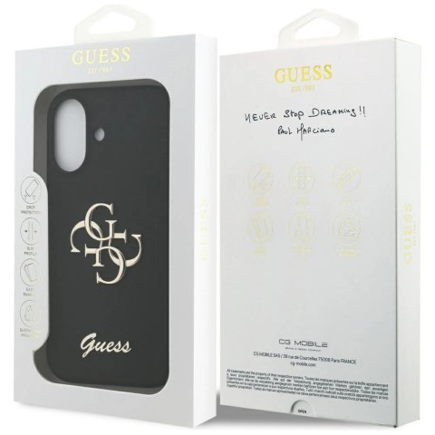 Etui Guess Silicone Big 4G Script na iPhone 17 - czarne