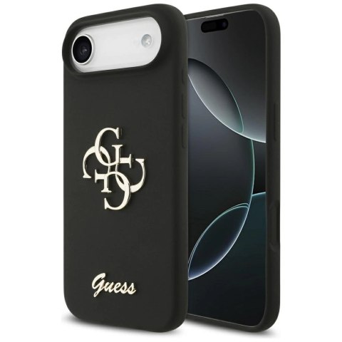 Etui Guess Silicone Big 4G Script na iPhone Air - czarne