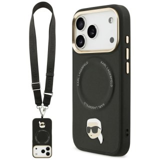 Etui Karl Lagerfeld Big Strap Karl Metal Logo MagSafe na iPhone 17 Pro Max - czarne