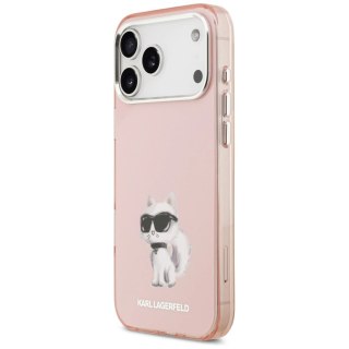 Etui Karl Lagerfeld IML Aquarelle Choupette & Logo MagSafe na iPhone 17 Pro - różowe