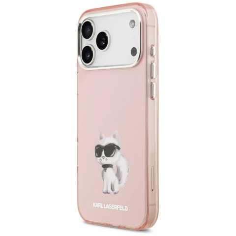 Etui Karl Lagerfeld IML Aquarelle Choupette & Logo MagSafe na iPhone 17 Pro - różowe
