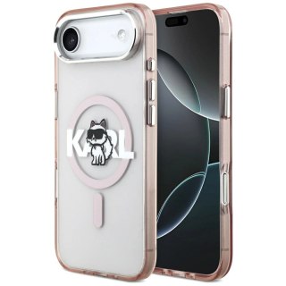 Etui Karl Lagerfeld IML Choupette Sketch Logo MagSafe na iPhone 17 Air - różowe