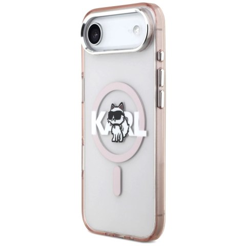 Etui Karl Lagerfeld IML Choupette Sketch Logo MagSafe na iPhone 17 Air - różowe
