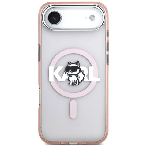 Etui Karl Lagerfeld IML Choupette Sketch Logo MagSafe na iPhone 17 Air - różowe