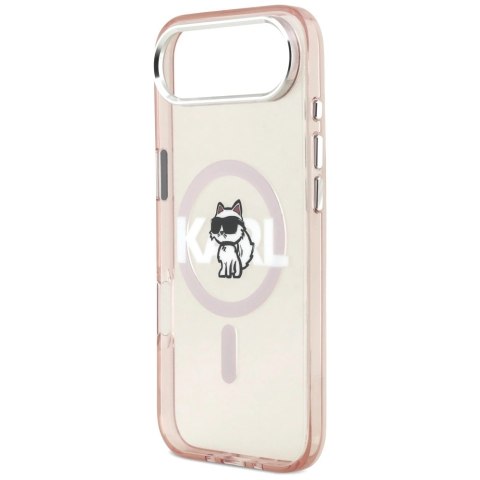 Etui Karl Lagerfeld IML Choupette Sketch Logo MagSafe na iPhone 17 Air - różowe