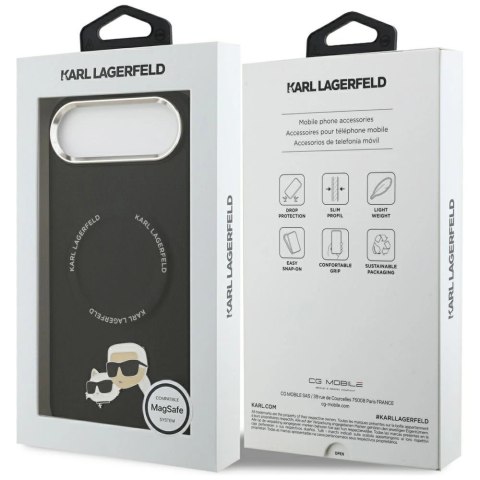 Etui Karl Lagerfeld Karl & Choupette Pins MagSafe na iPhone Air - czarne