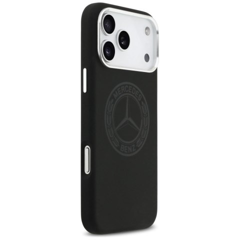Etui Mercedes Silicone Vintage Logo MagSafe na iPhone 17 Pro Max - czarne