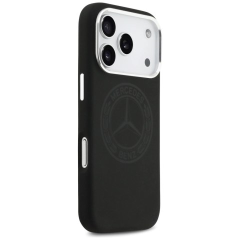 Etui Mercedes Silicone Vintage Logo MagSafe na iPhone 17 Pro - czarne