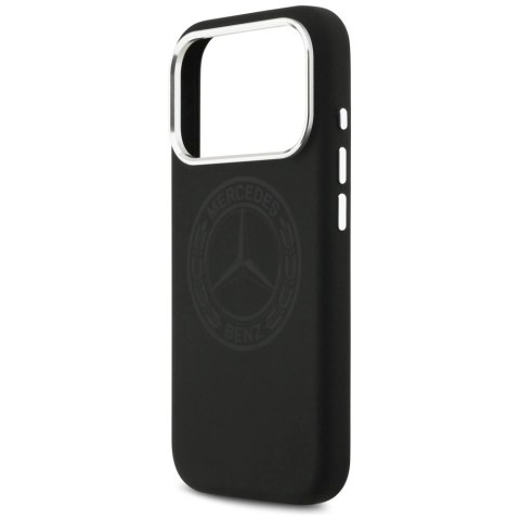 Etui Mercedes Silicone Vintage Logo MagSafe na iPhone 17 Pro - czarne