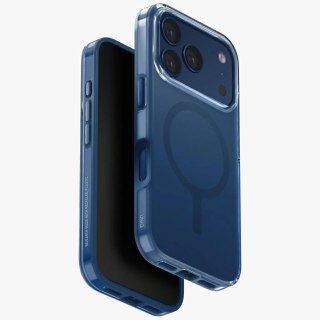 Etui UNIQ Clario Magclick Charging na iPhone 17 Pro - niebieskie
