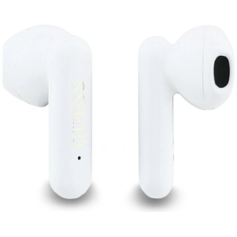 Słuchawki bezprzewodowe Guess 4G Metal Logo TWS - biały