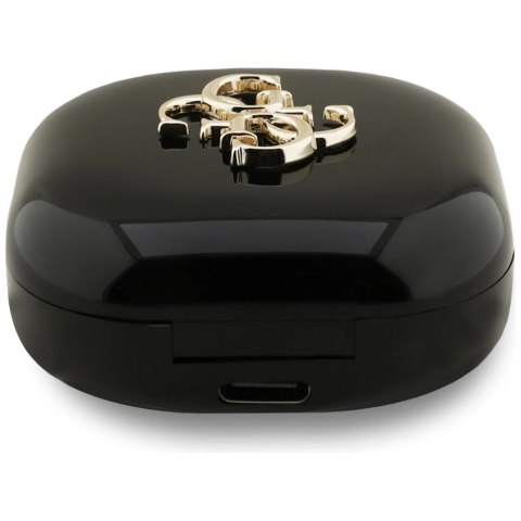 Słuchawki bezprzewodowe Guess 4G Metal Logo TWS - czarne