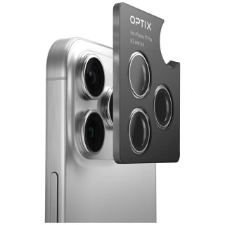 Szkło na aparat UNIQ Optix Aluminium Camera Lens Protector na iPhone 17 z aplikatorem - niebieskie