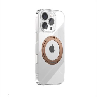 Etui Joyroom JR-16JL6 na iPhone 16 Pro ultracienkie kompatybilne z MagSafe z ringiem-podstawką 360° - złote