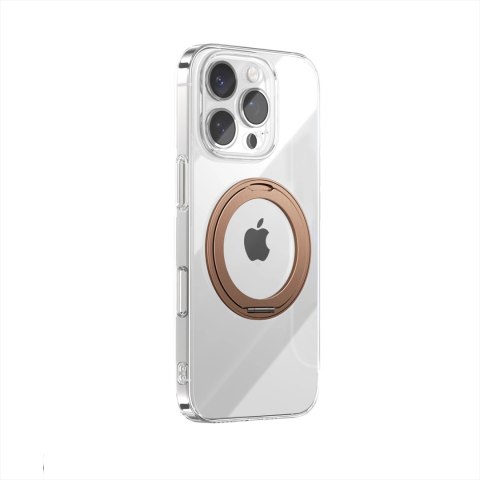 Etui Joyroom JR-16JL6 na iPhone 16 Pro ultracienkie kompatybilne z MagSafe z ringiem-podstawką 360° - złote