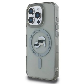 Etui Karl Lagerfeld IML Metal Karl&Choupette Head MagSafe na iPhone 16 Pro Max - czarne