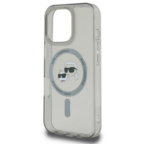 Etui Karl Lagerfeld IML Metal Karl&Choupette Head MagSafe na iPhone 16 Pro Max - czarne
