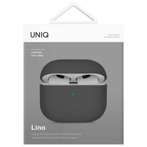 Etui UNIQ Lino Silicone AirPods 4 - szare