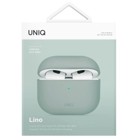 Etui UNIQ Lino Silicone AirPods 4 - zielone