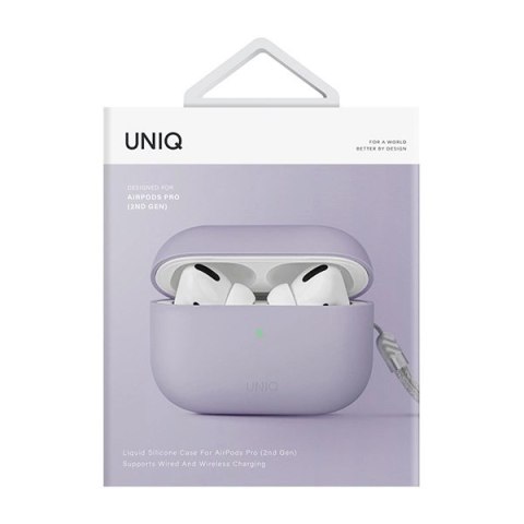 Etui UNIQ Lino Silicone AirPods Pro 2 - fioletowe