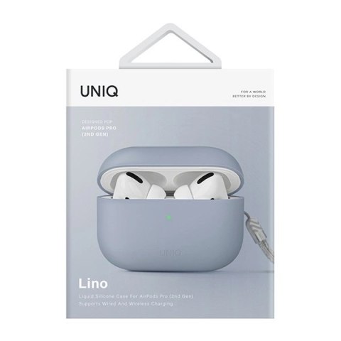 Etui UNIQ Lino Silicone AirPods Pro 2 - niebieskie
