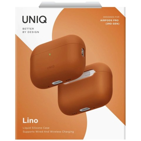 Etui UNIQ Lino Silicone na AirPods Pro 3 - pomarańczowe