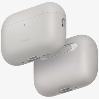 Etui UNIQ Lino Silicone na AirPods Pro - beżowe