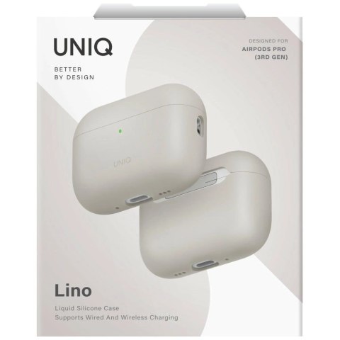 Etui UNIQ Lino Silicone na AirPods Pro - beżowe