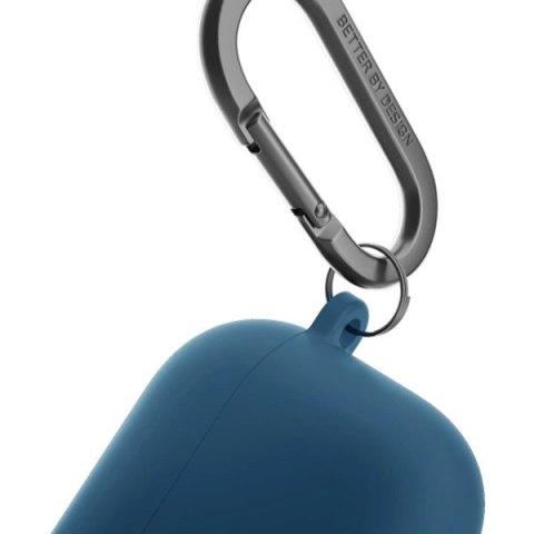 Etui UNIQ Nexo AirPods 4 + Ear Hooks Silicone - niebieskie