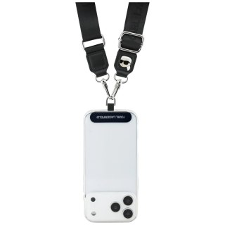 Smycz do telefonu Karl Lagerfeld Universal Strap Tether Patch Karl Metal Logo - czarna