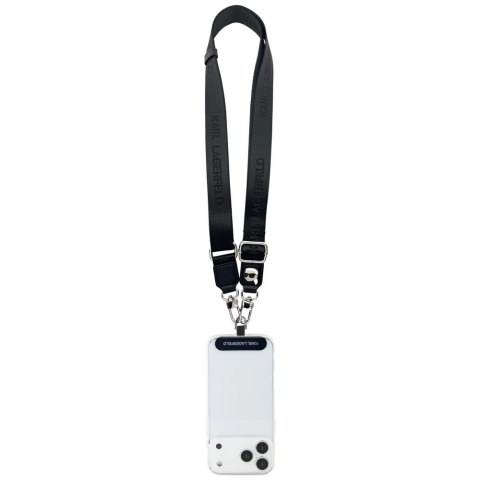 Smycz do telefonu Karl Lagerfeld Universal Strap Tether Patch Karl Metal Logo - czarna