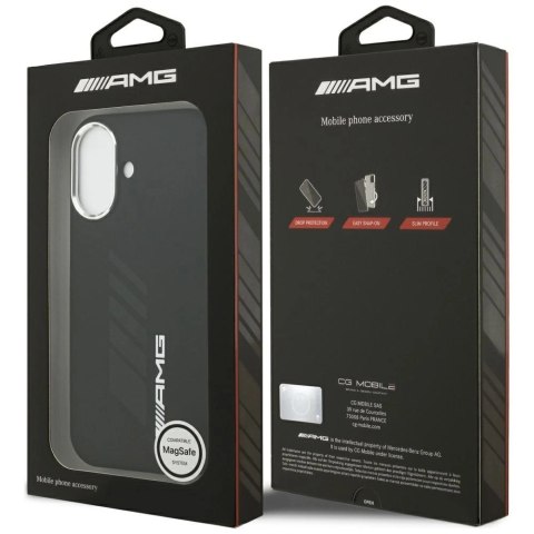 Etui AMG Silicone Oversize Rhombs MagSafe na iPhone 17 - czarne
