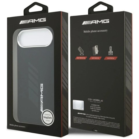 Etui AMG Silicone Oversize Rhombs MagSafe na iPhone Air - czarne