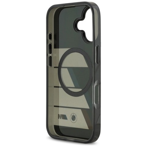 Etui BMW M IML Metal Buttons Tricolor Lines MagSafe na iPhone 17 - czarne