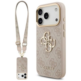 Etui Guess 4G Big 4G Classic Logo Big Strap Metal Buttons na iPhone 17 Pro - różowe