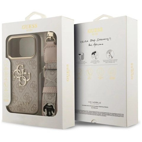 Etui Guess 4G Big 4G Classic Logo Big Strap Metal Buttons na iPhone 17 Pro - różowe