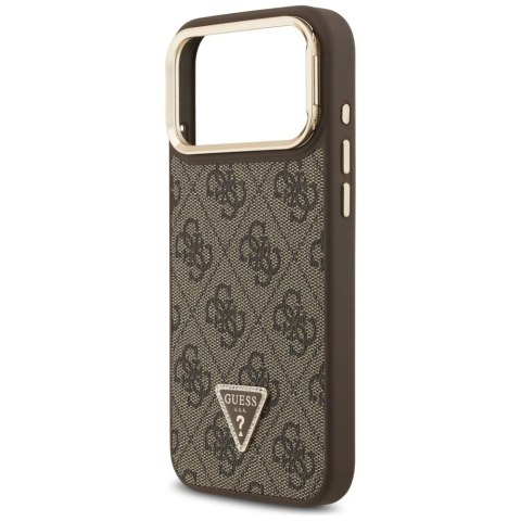 Etui Guess 4G PU Triangle Logo & Stand Camera Magsafe na iPhone 17 Pro Max - brązowe