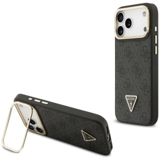 Etui Guess 4G PU Triangle Logo & Stand Camera Magsafe na iPhone 17 Pro Max - czarne