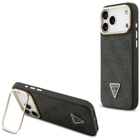 Etui Guess 4G PU Triangle Logo & Stand Camera Magsafe na iPhone 17 Pro Max - czarne