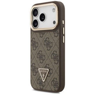 Etui Guess 4G PU Triangle Logo & Stand Camera Magsafe na iPhone 17 Pro - brązowe