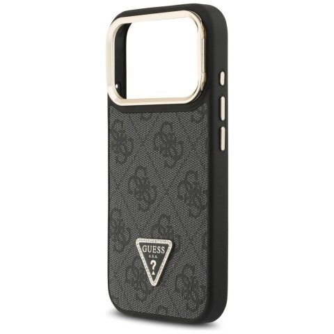 Etui Guess 4G PU Triangle Logo & Stand Camera Magsafe na iPhone 17 Pro - czarne