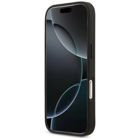 Etui Guess Grained Roses & Big 4G Logo na iPhone 17 Pro - czarne